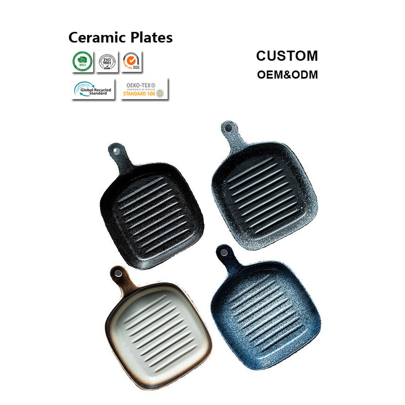 Nordic Modern Ceramic Plates Hotel Banquet Flat Plates for Pasta