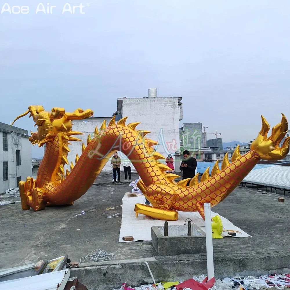 Factory Customized Realistic Giant Inflatable Golden Flying Dragon for Outdoor Activity Display Decoration