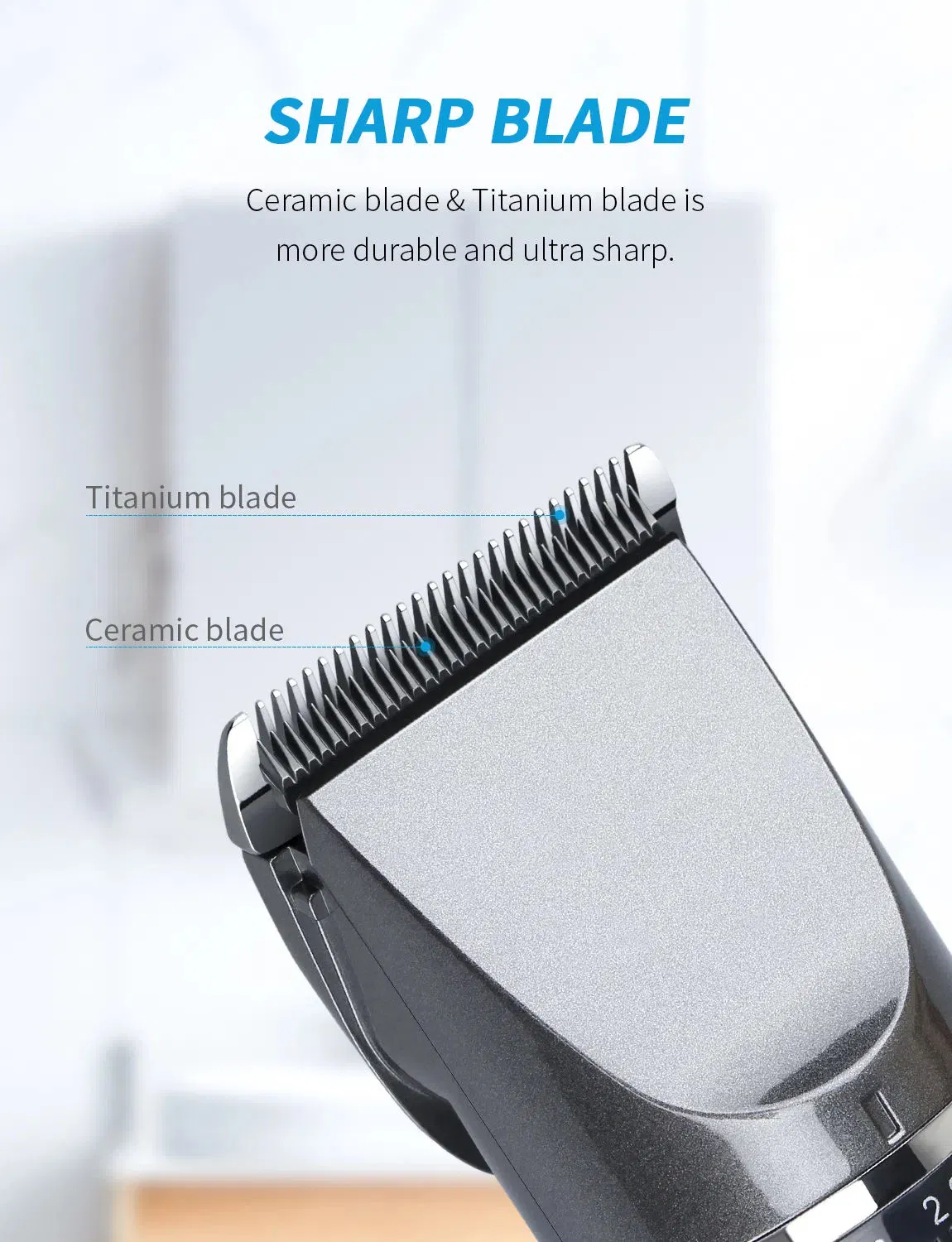 Rechargeable Hair Clippers Electric Hair Removal for Hotels & Rvs CE/CB/RoHS/FCC Certifiedfree Spare Parts