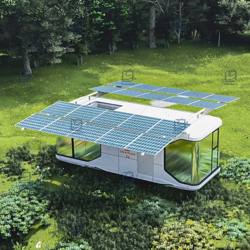 Hollow Tempered Glass Prefabricated House New Energy Super Luxury Container House Solar Capsule Room