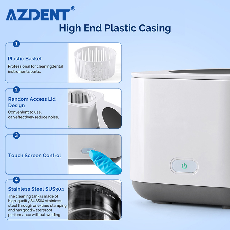 Hot Sale 200ml Touch Screen Digital Portable Mini Ultrasonic Cleaner