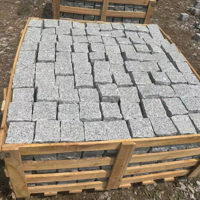 G603 Grey Granite Cobblestone Cube Stone Pavers
