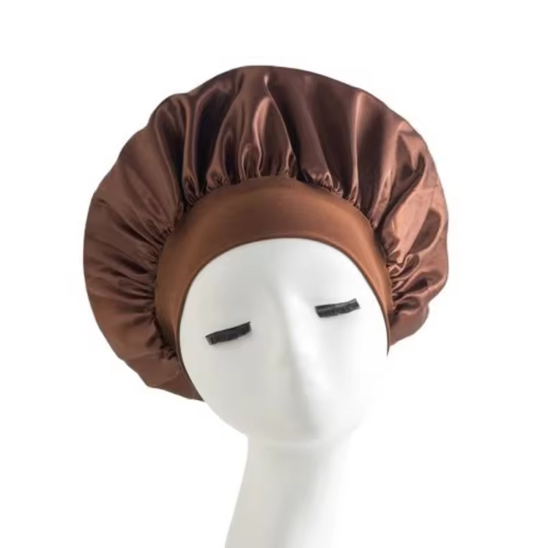 Hot Selling Simulated Silk Solid Color Bath Caplightweight Soft Elastic Shower Cap