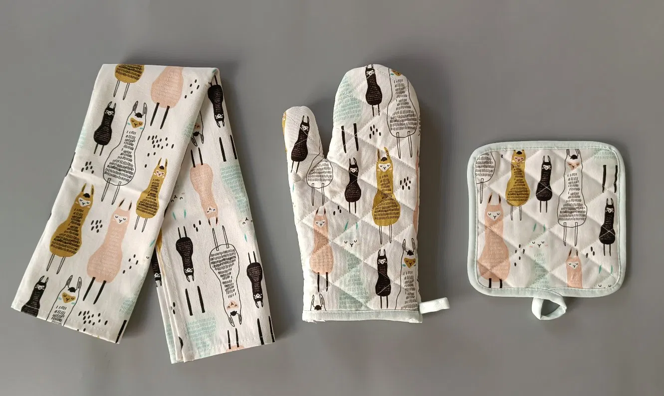 Custom Kitchen Digital Print Sheep Polyester or Cotton Kitchen Textile Tea Towel