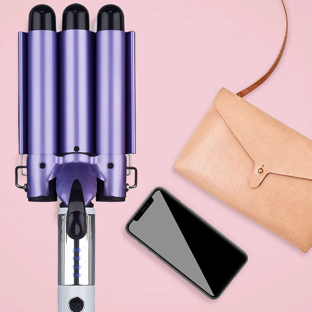 Professional LED Display Triple Barrels Hair Waver