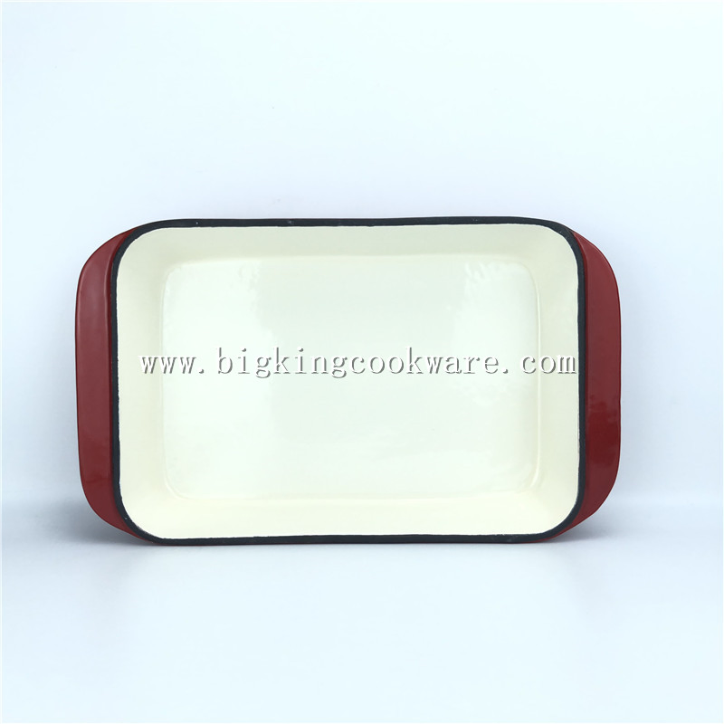 Porcelain Enameled Finishing Cast Iron Roaster Casserole Dish Pan