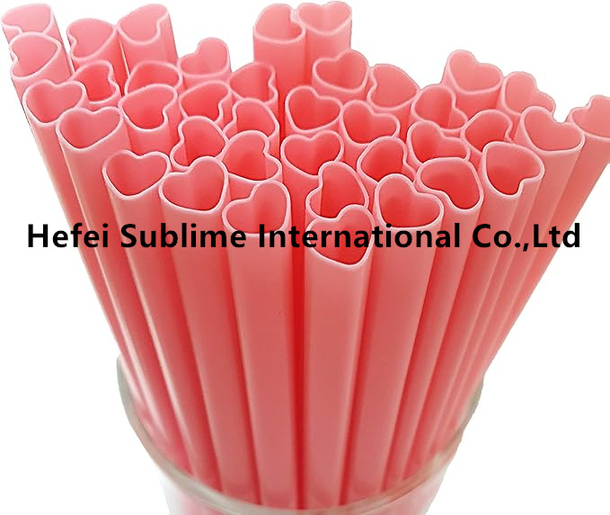 Heart Shaped Pink Straws Disposable Drinking Cute Straw Individually Wrapped Pink Plastic Straw Galentines Day, Cocktail, Birthday Party, Bridal Shower, Wedding