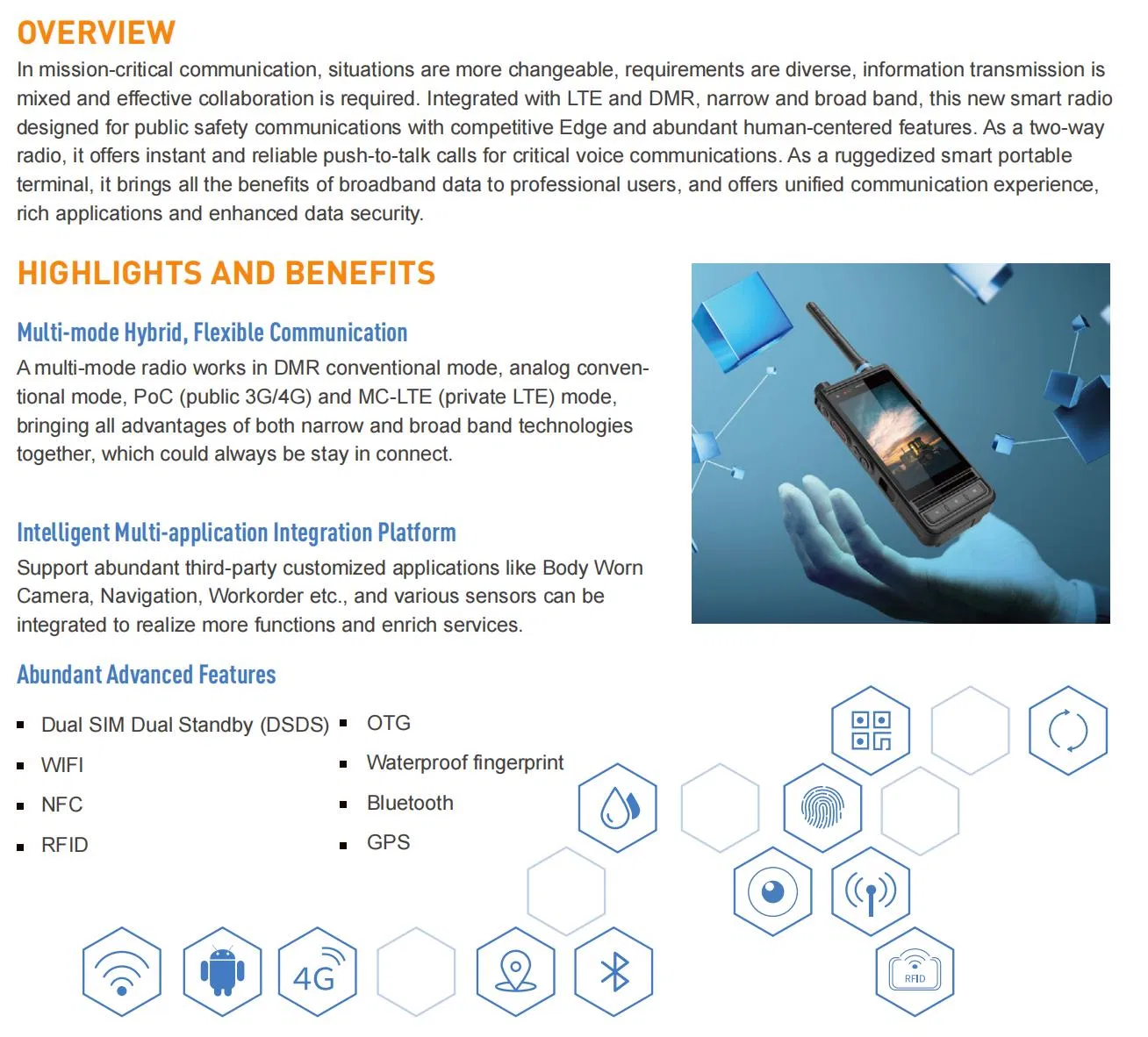Профессиональная рация Belfone Mil-G Standard с NFC и GPS