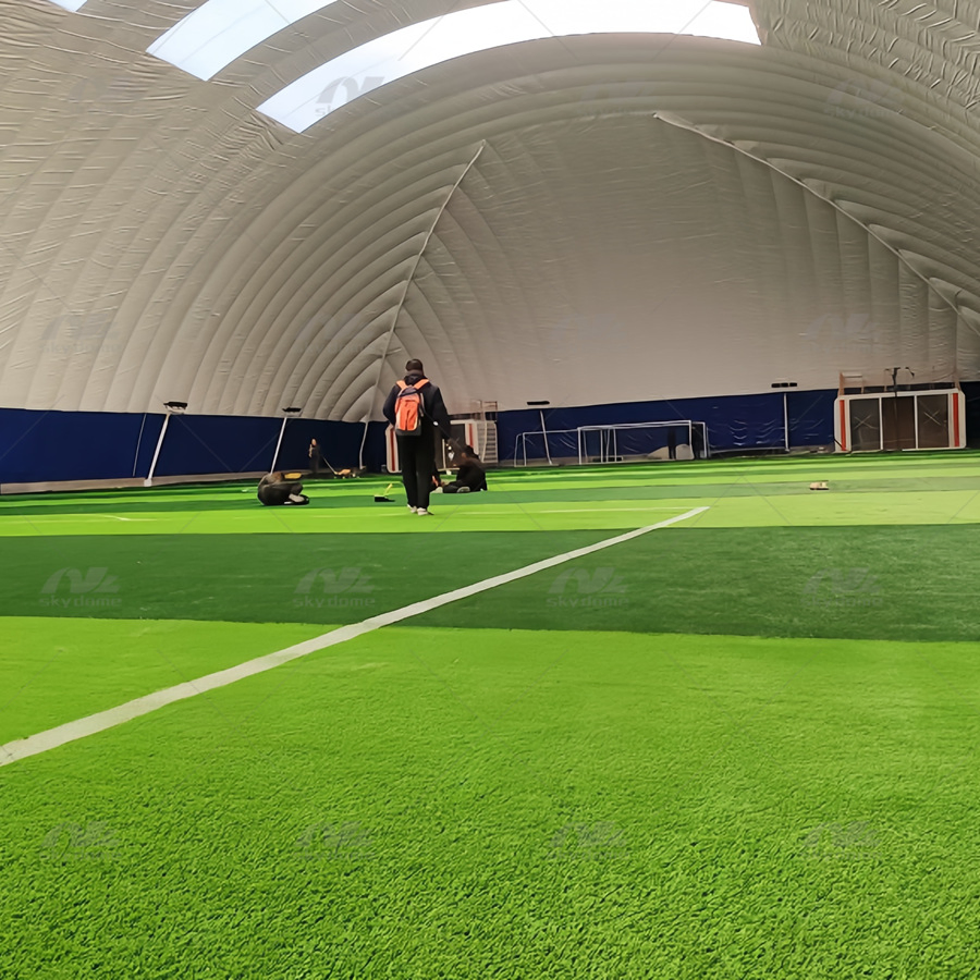 Fast Construction of Sports Air Membrane Dome for Football