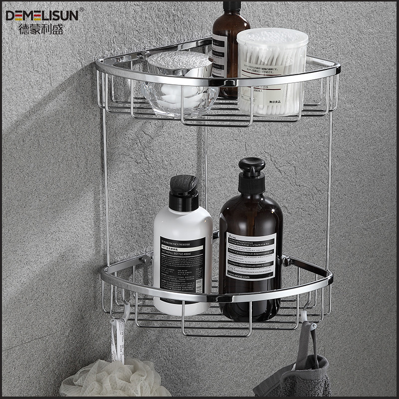Modern Bathroom Accessories Shower Shampoo Storage Rack Wall Corner Shelf