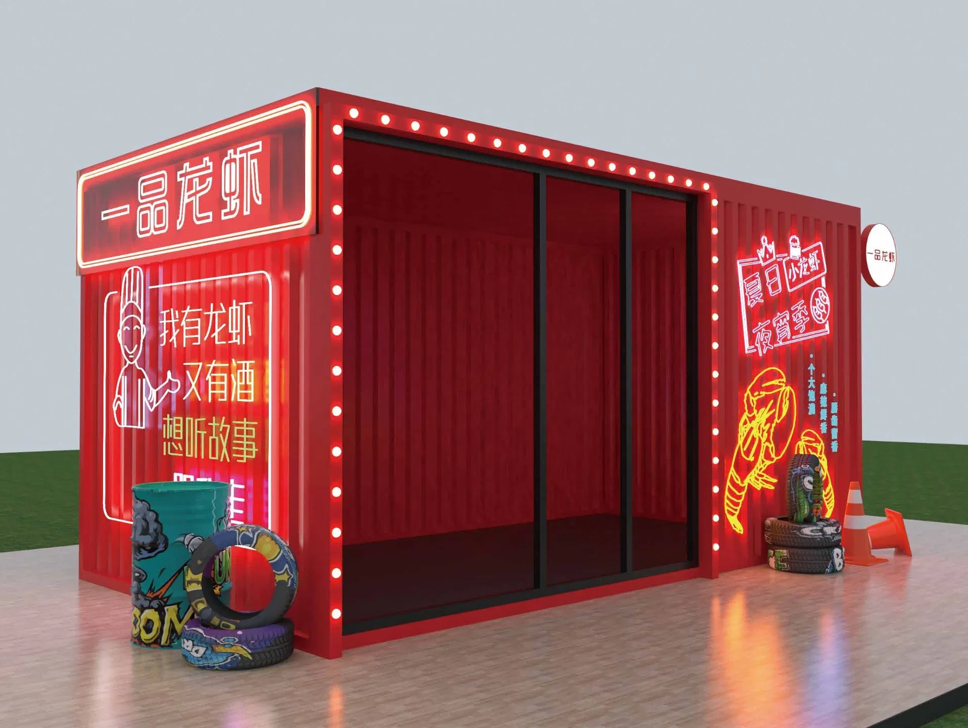 Luxury Z Type Folding Modern Prefabricated Houses Homes Ready to Live Mobile Container Coffee Maker Container