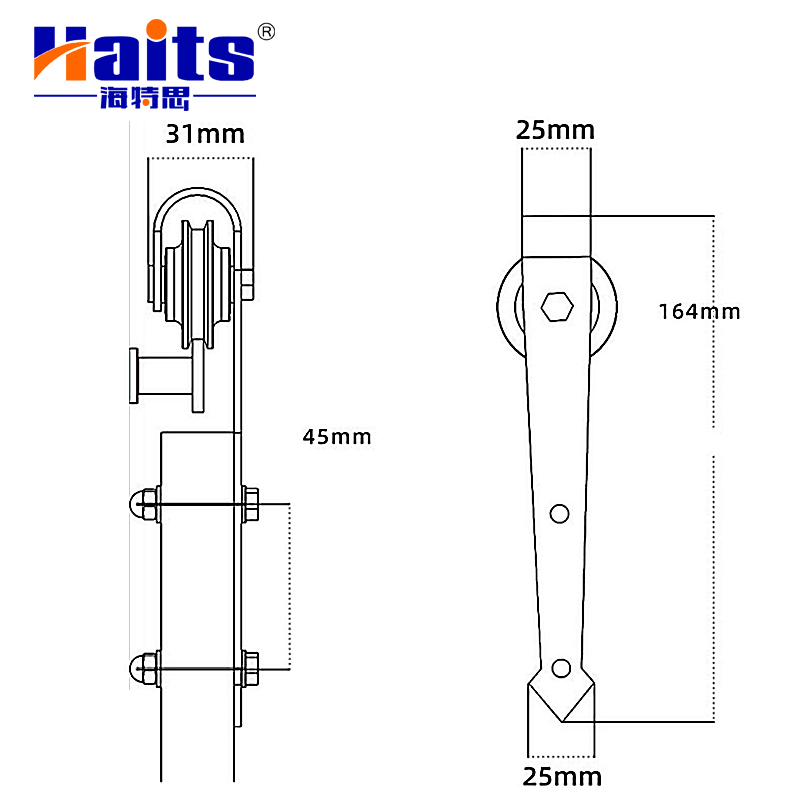 Furniture Fittings Sliding Barn Door Accessories Kits Arrow Shape Wholesale
