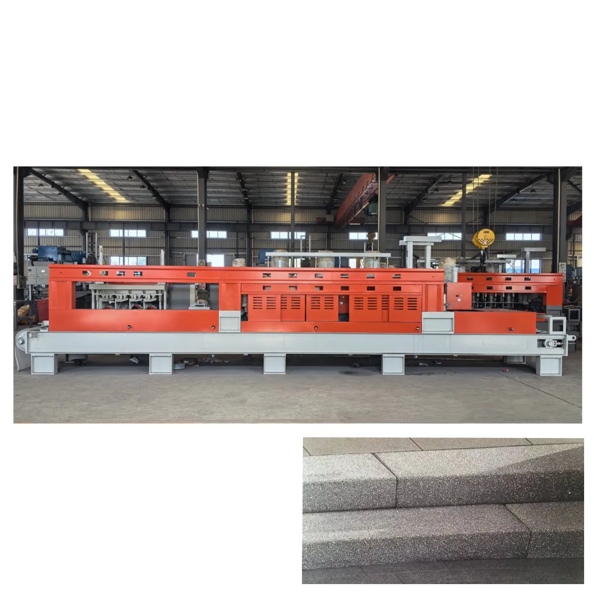 Автоматическая полировальная машина для бордюров, 21 головка