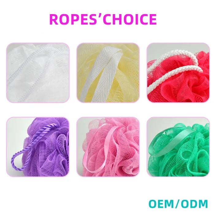 Bath Shower Loofah Sponge 60g 70g 80g Bath Mesh Pouf Shower Ball Body Scrubber Exfoliating Bath Sponge