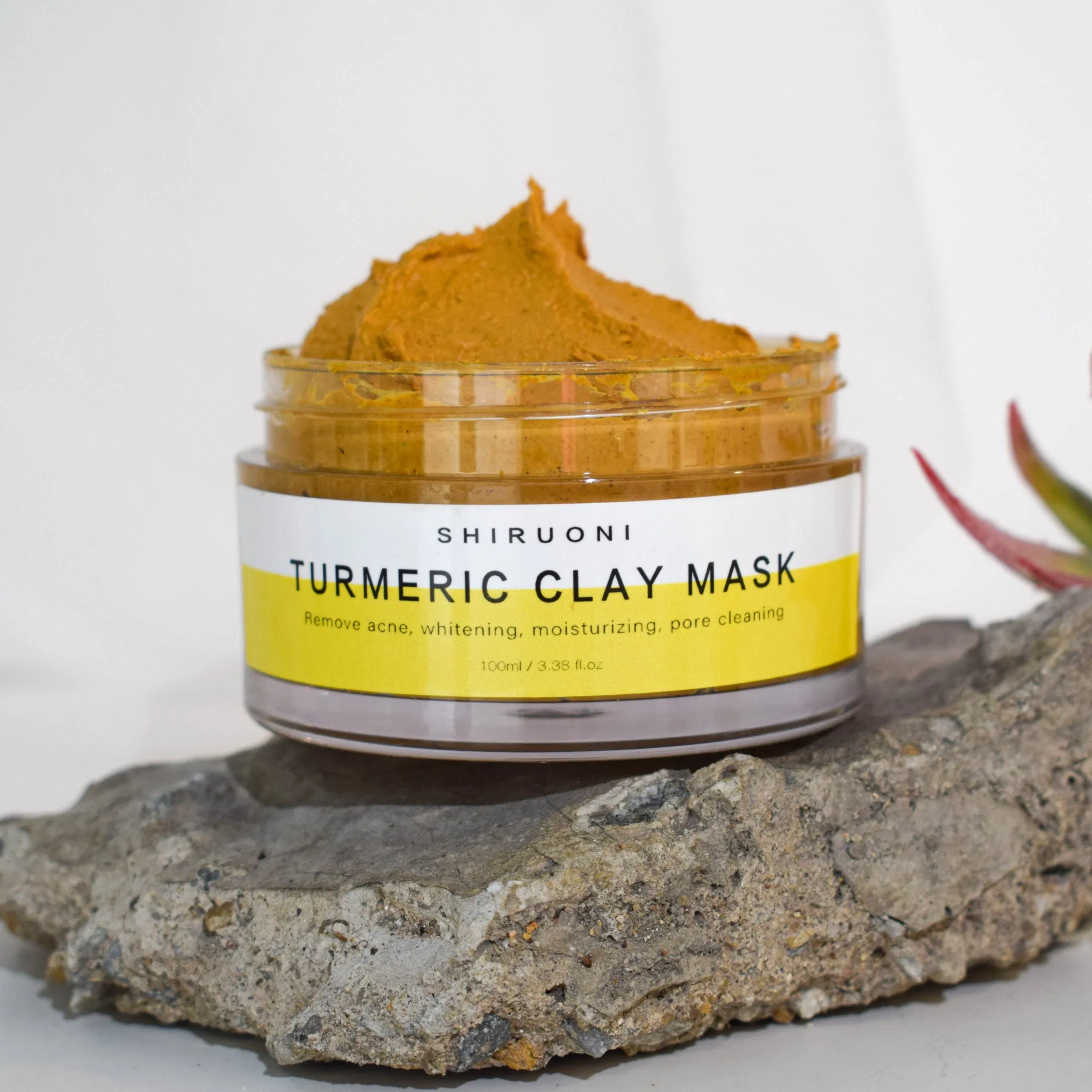 Natural Organic Turmeric Brightening Dark Spots Remove Face Toner Serum Cream Clay Mask Cleanser Skin Care Set