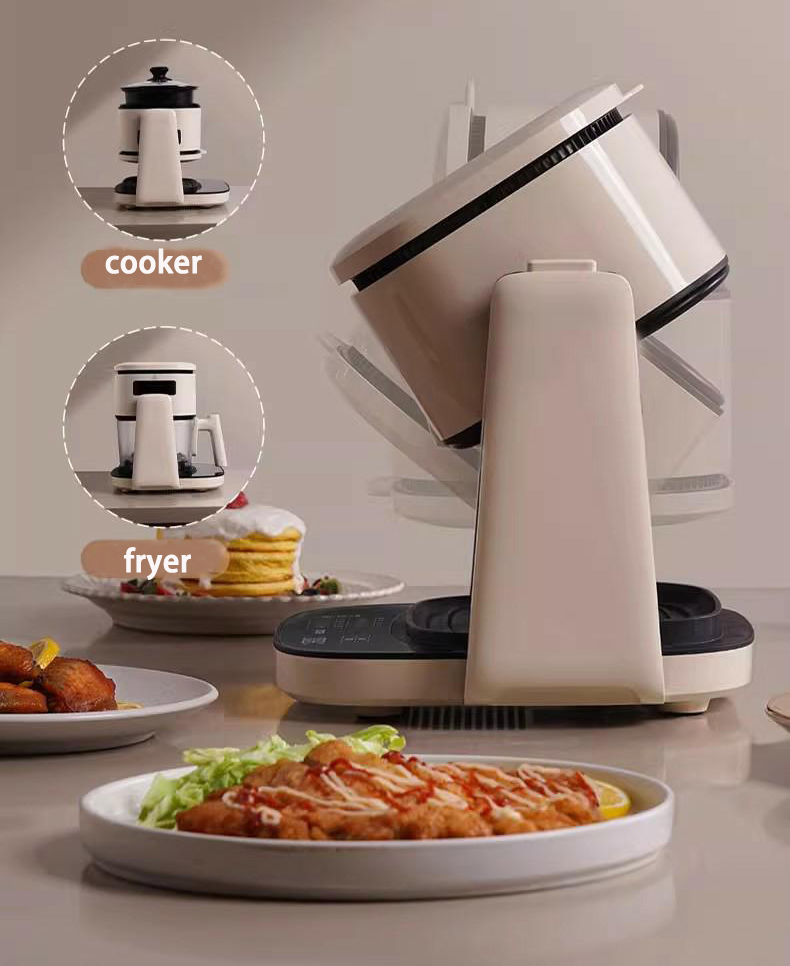 Visible Digital 5.5L Air Frying Pot and Cooker Multi-Functional Air Fryer with Cooking Pot and Baking Pan
