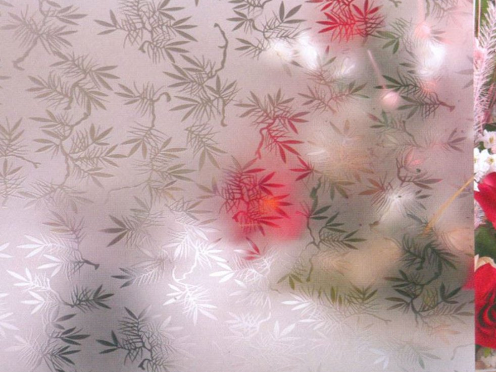 Bronze Rectangle Acid Etched Patterned Glass for Decoration