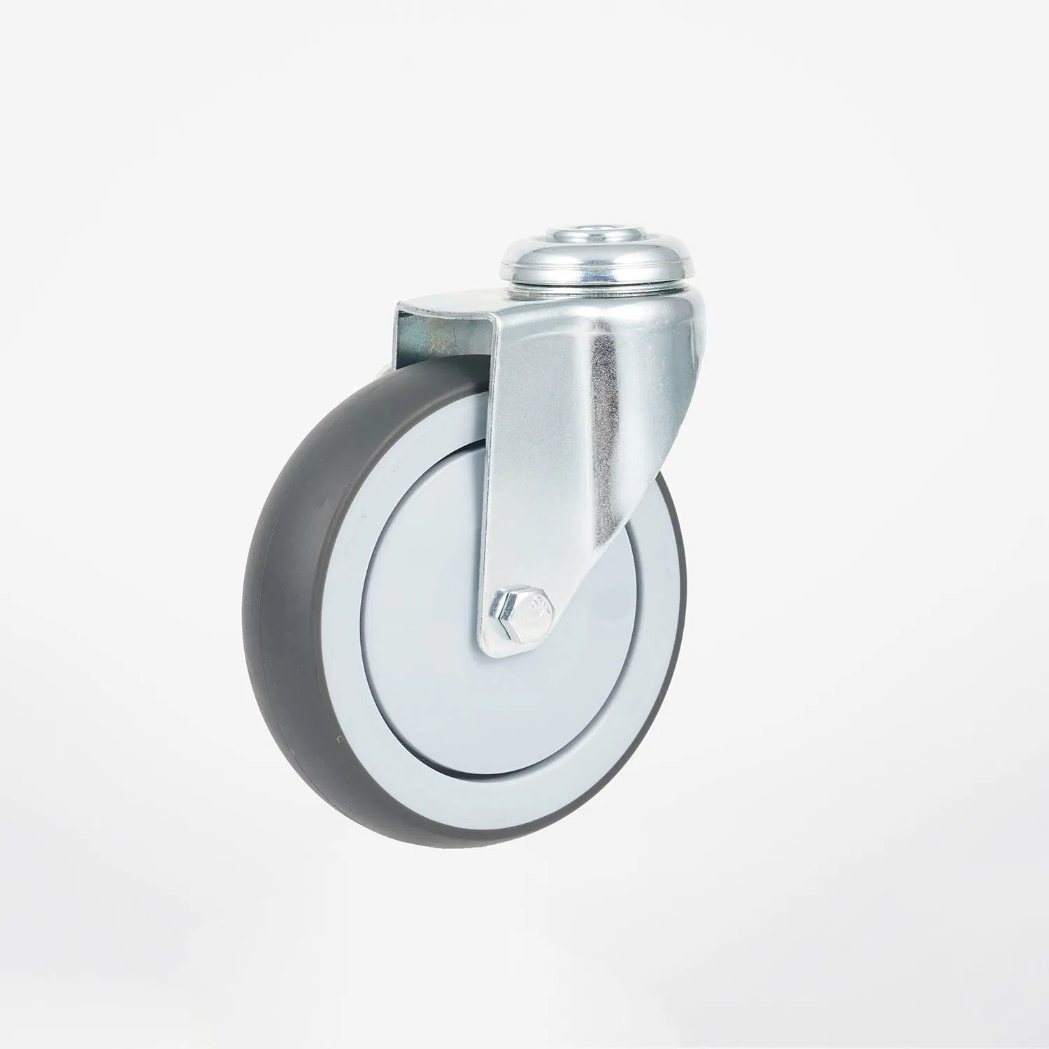 125mm Smooth Rolling Swivel Locking Medium Bolt Hole PP TPR Equipment Furniture Trolley Bed Castor Wheel