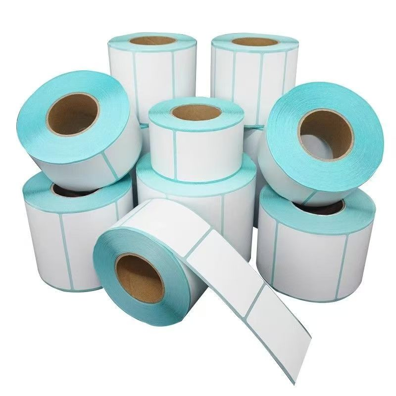 White Self-Adhesive Label Sticker Paper Roll for Supermarket Labels (customizable in size)
