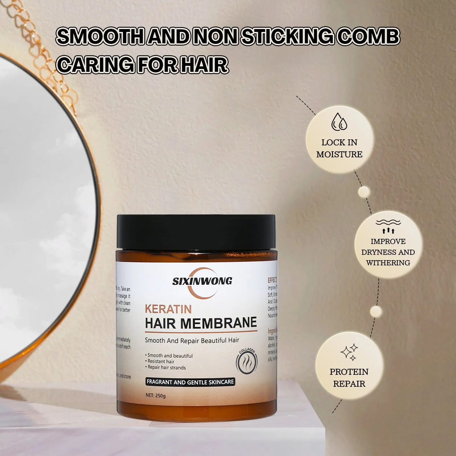 Beauty Cosmetics Keratin Hair Membrane Natural Moisturizing Deep Cuticle Care Hair Mask