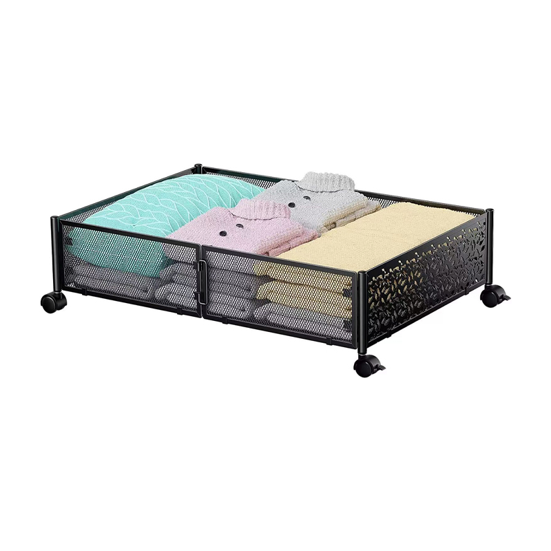 PRO Portable Bed Base Organizer Crafted Under-Bed Rack Versatile Garment Storage Cart for Bedroom