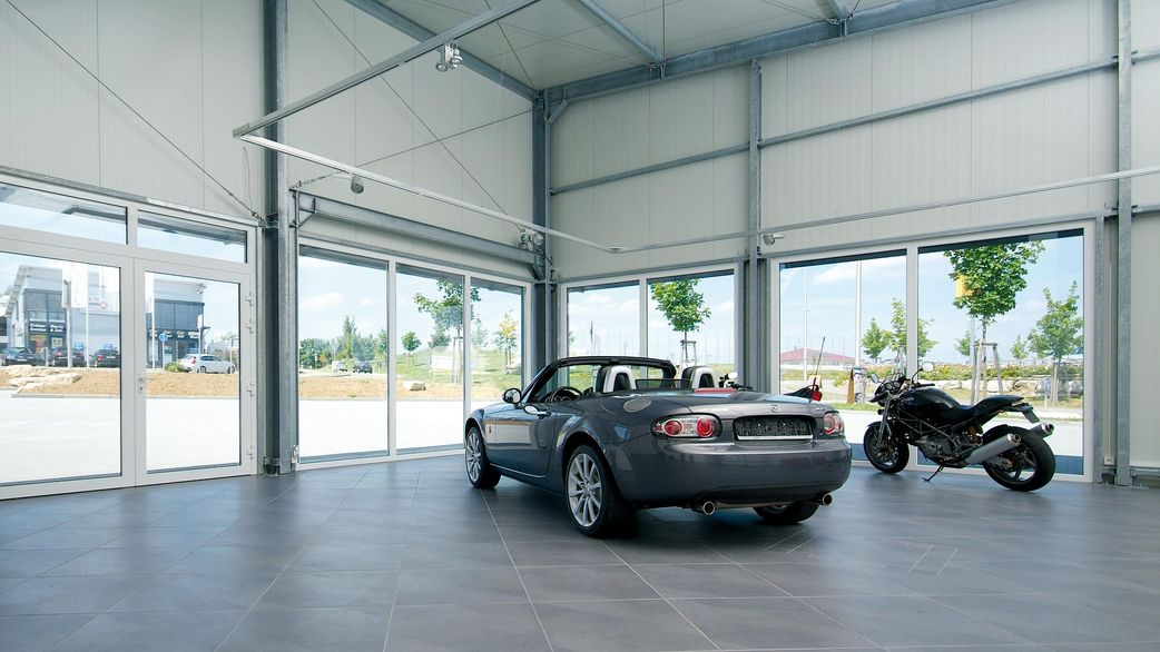 Light Factory Steel Structure Car Quick Repairing Commercial Showroom Shop