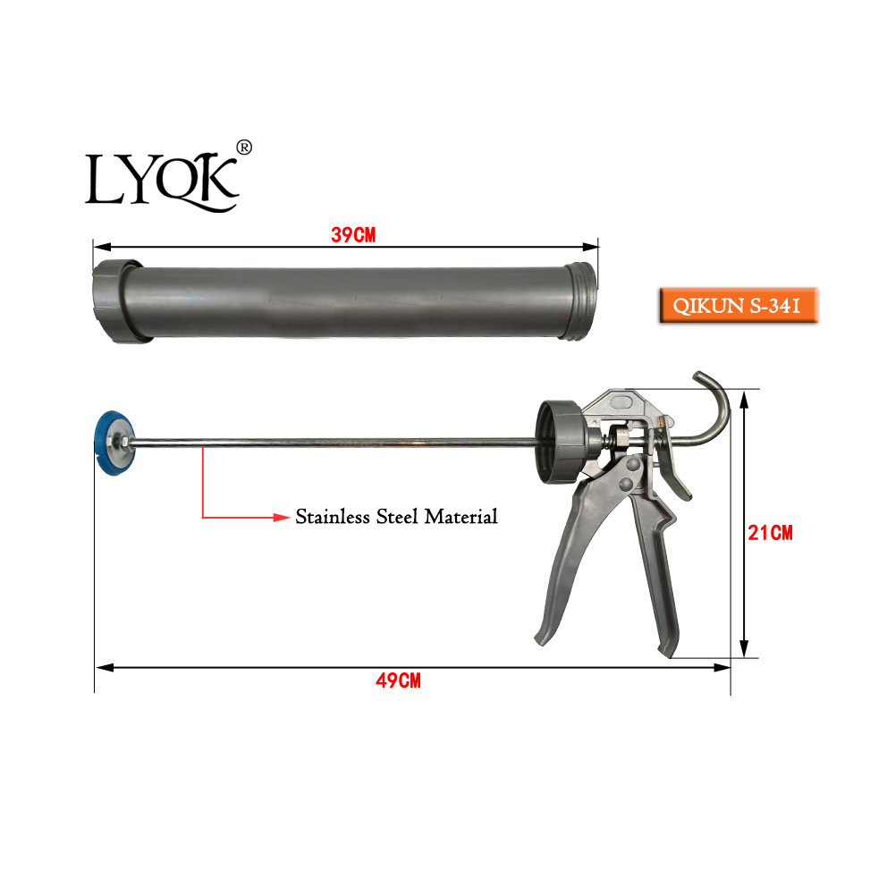 S-341 Opening Type Double Cartridges Skeleton Caulking Gun