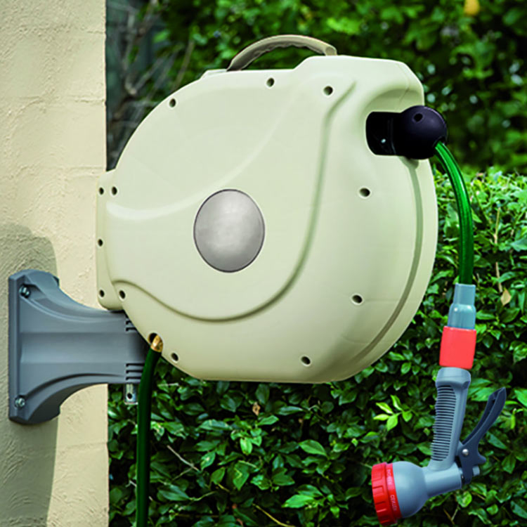 1/2'' Wall Mountable Garden Hose Reel Retractable Auto Hose Reel 15m/20m/30m