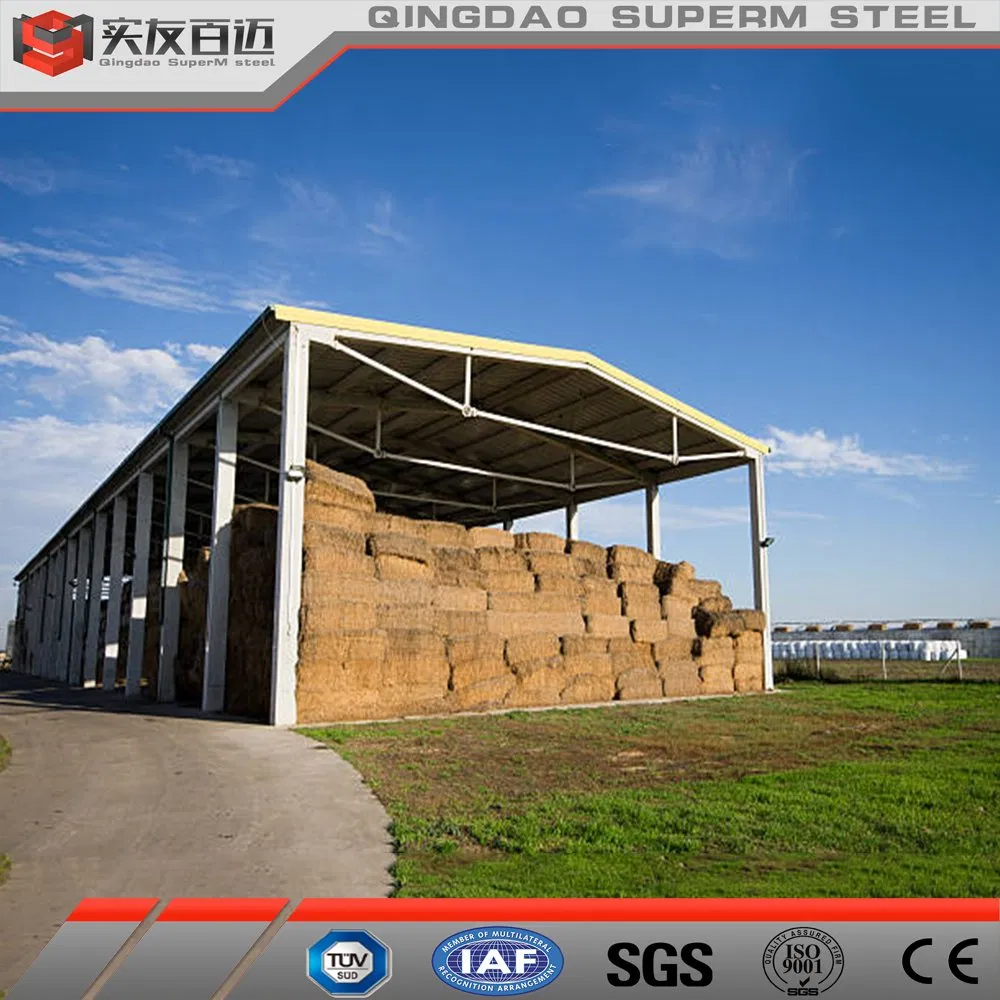 Prefabricated Clear Span Steel Structure Shed Steel Frame Building for Storing Hay