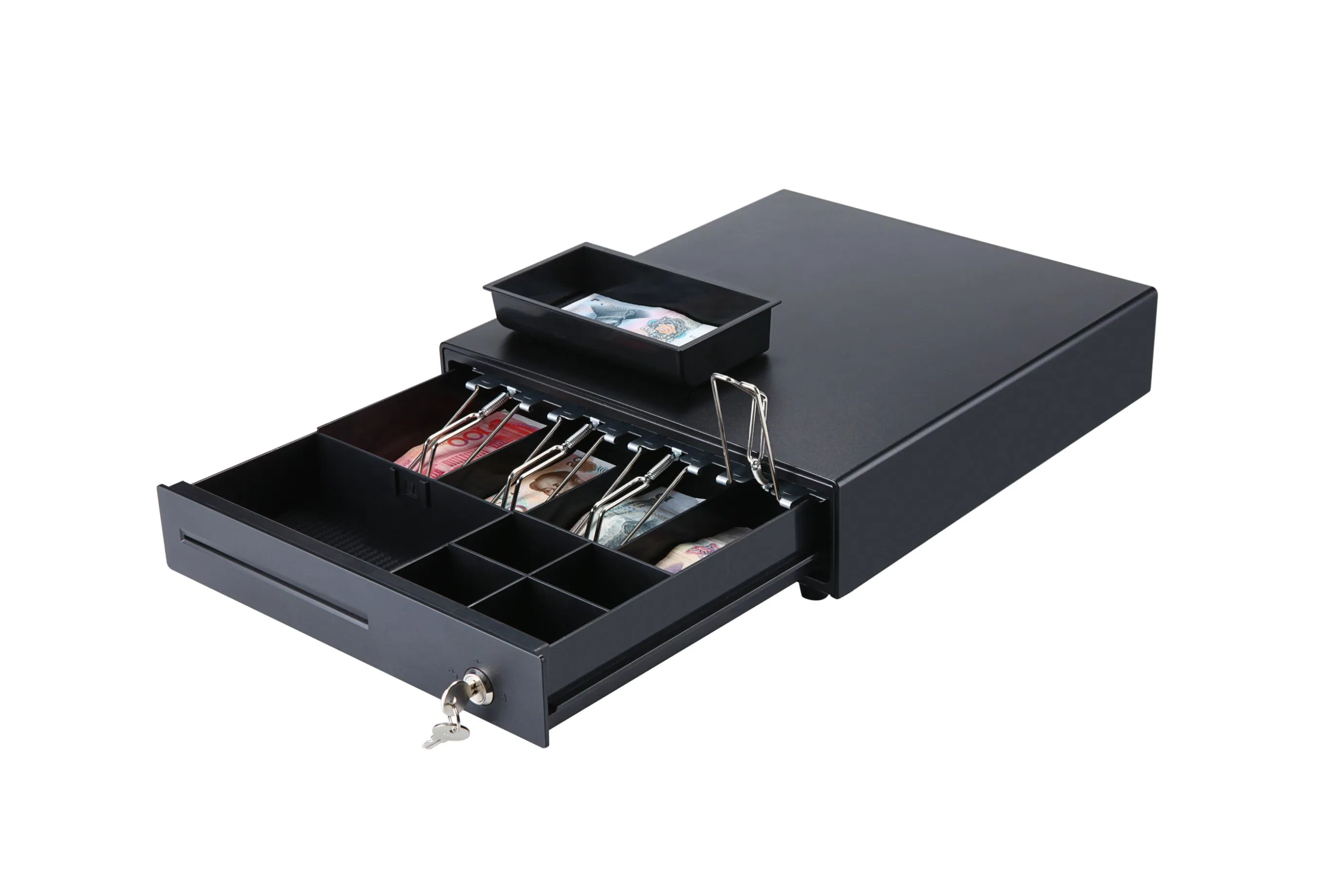 POS Cash Register Drawer Box with 3-Position Key Lock for Supermarket