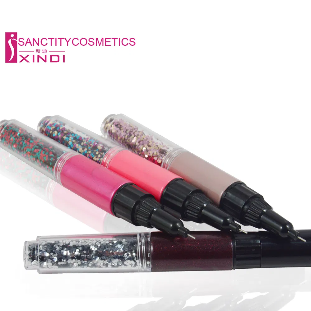 New Arrival 2 in 1 Nail Art Painting Pen Dotting Nail Polish & Glitters
