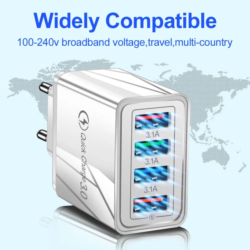 Быстрое зарядное устройство USB 3.0 для дома и путешествий