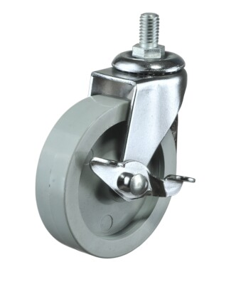OEM China Factory Manufacturer Industry Light Duty Rack Wheels 2 Inch Swivel Top Plate Plastic Caster with Axle Brake