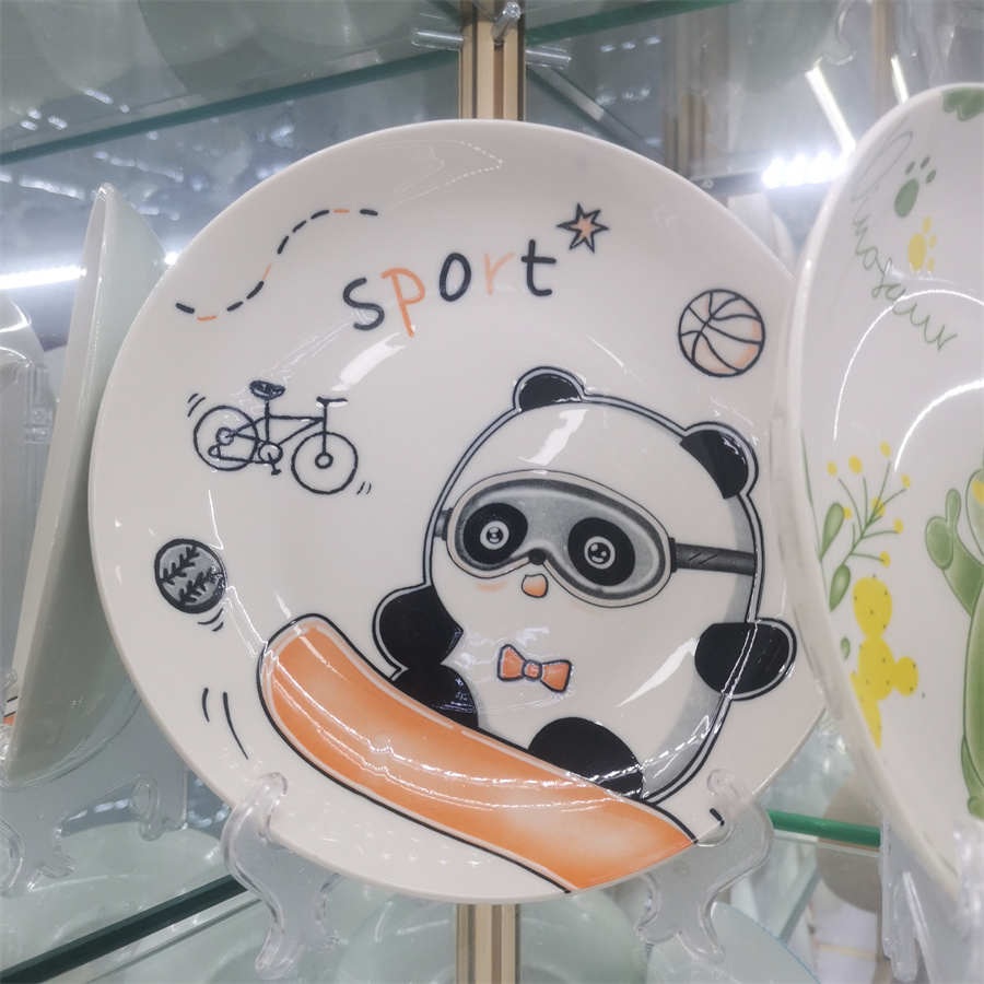 6.25"Rice Children Plate Printing Decal Porcelainware Ceramics Tableware