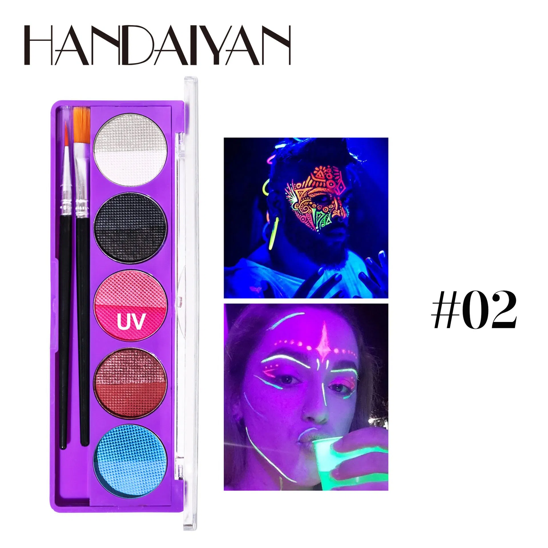 5 Color Body UV Fluorescent Color Painting Plate Suitable for Stage Makeup Performance