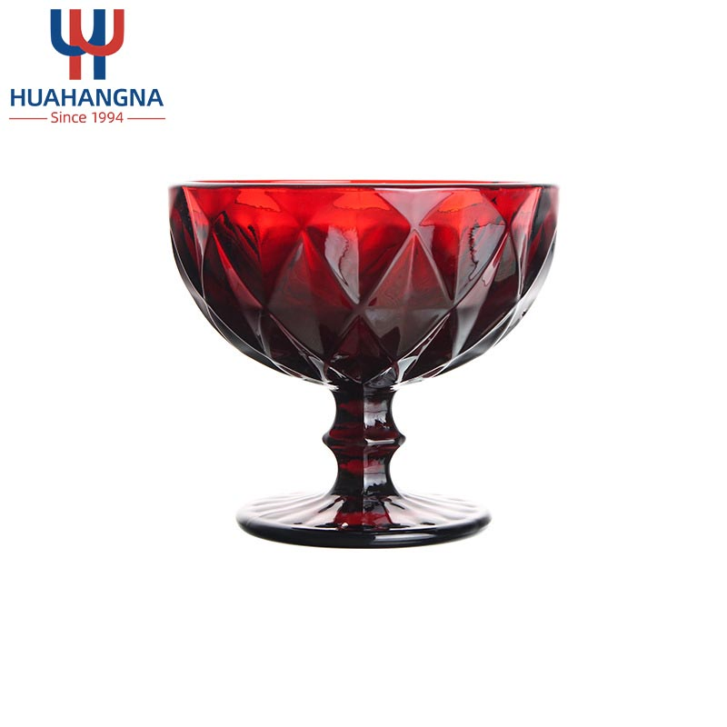 Цветные бокалы для десертов и соков с рельефным дизайном