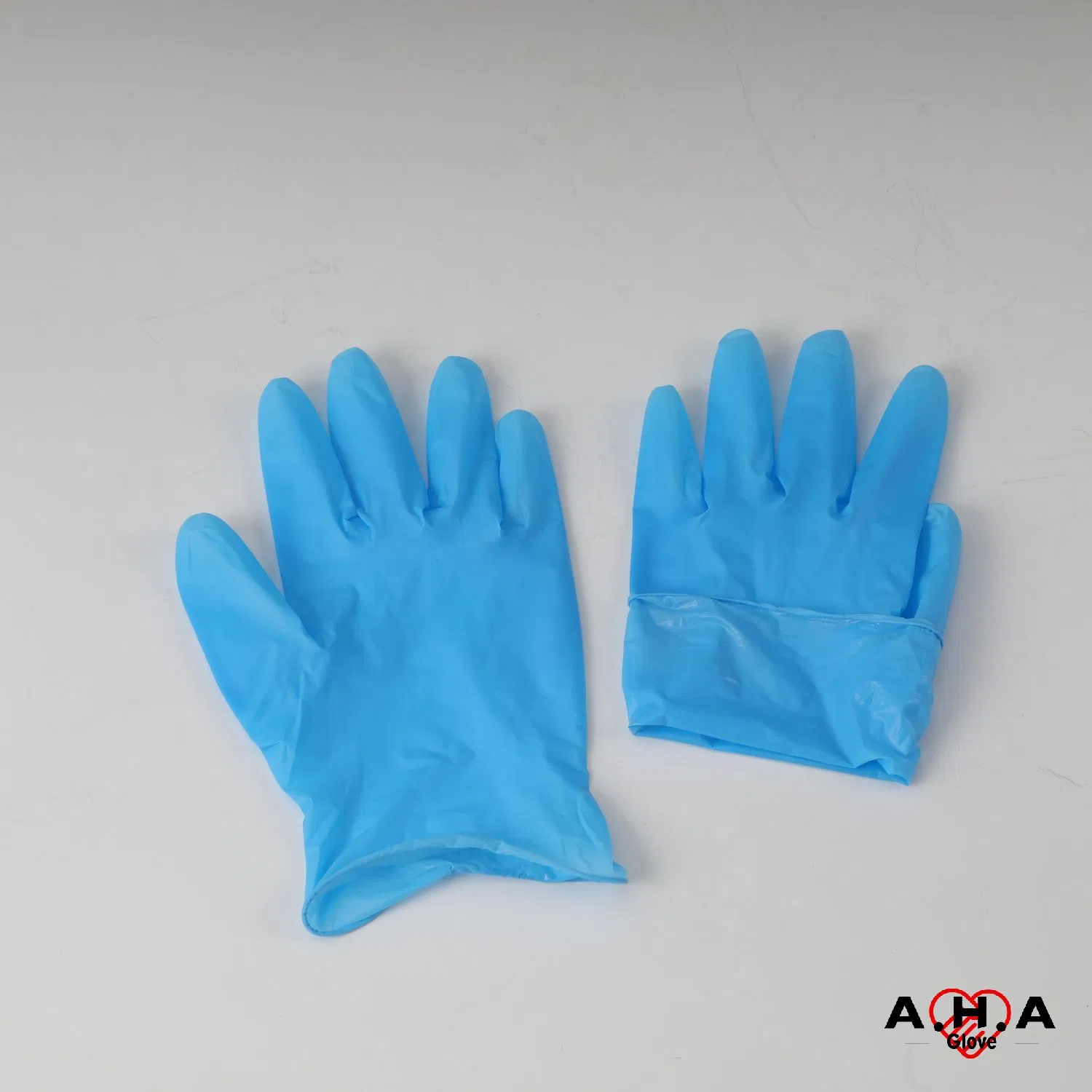Disposable Blue Hand Protective Powder Free Vinyl Gloves Blend Synthetic Glove