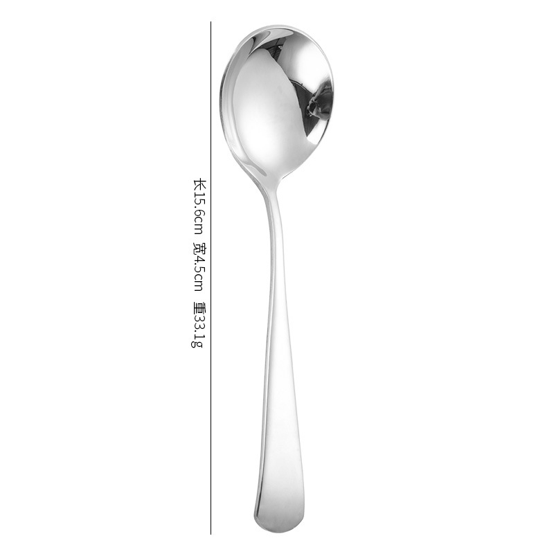304 Stainless Steel Spoons with Rounded Tips and Color Coating