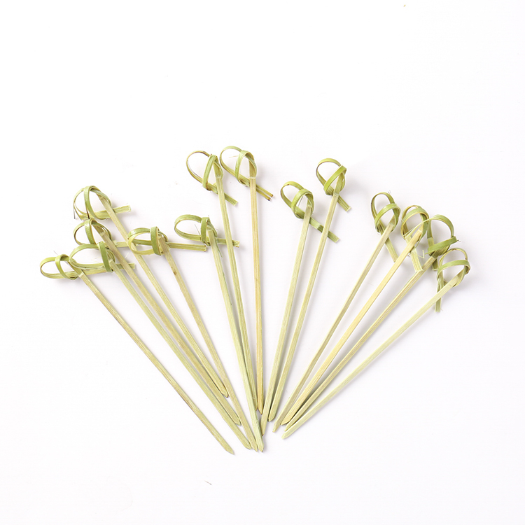 Compostable Bamboo Knot Stick Disposable Hamburger Picks Colorful