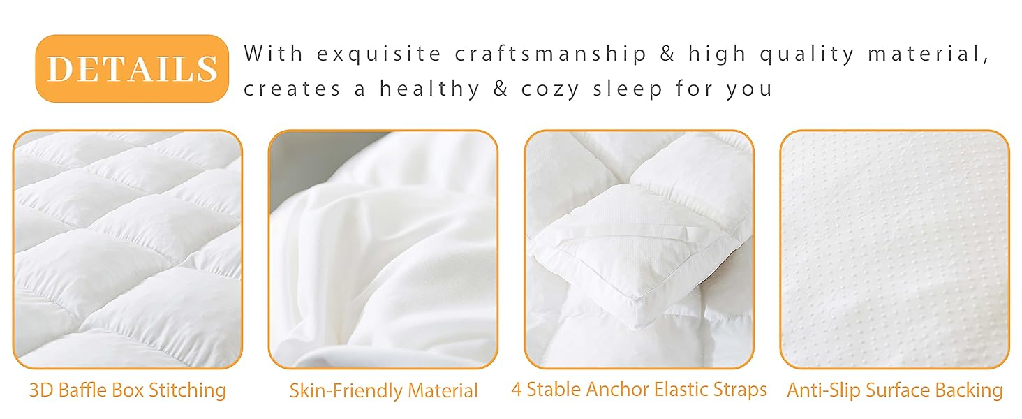 Premium Comfort Shredded Memory Foam Mattress Topper for Restful Nights