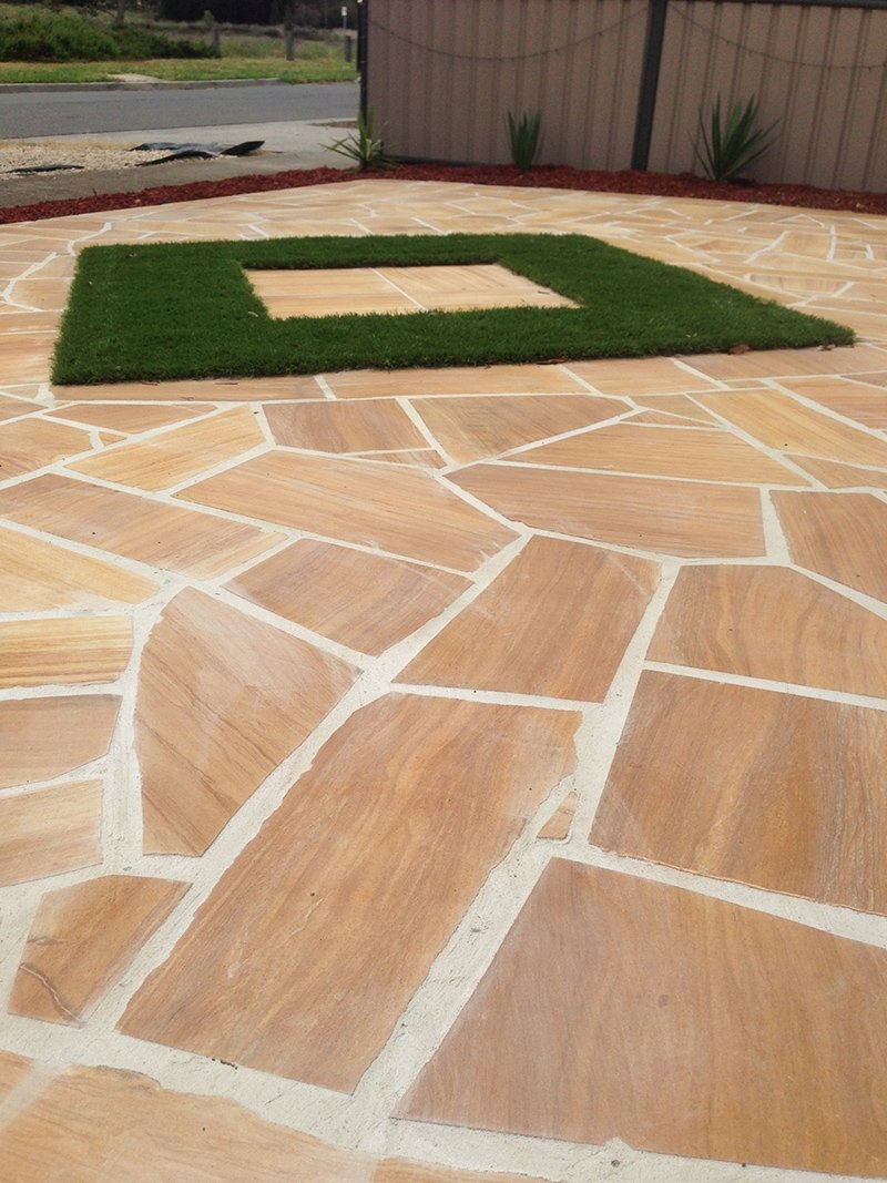 Outdoor Paver Stone Tile Teakwood Sandstone Crazy Paving