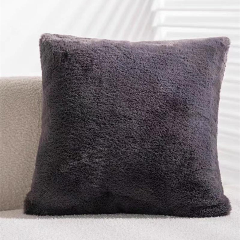 Polyester Fake Fur Cushion of Gift Pillowcase Sofa Cover Travel Pillow