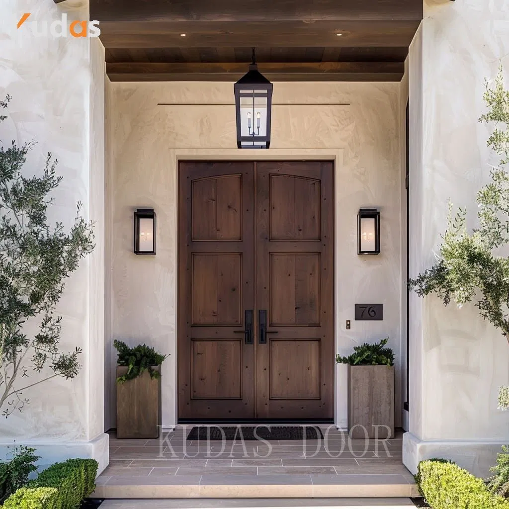 Modern Water Resistant Exterior Main Teak Wood Solid Wood Entrance Wooden Front Wood Door