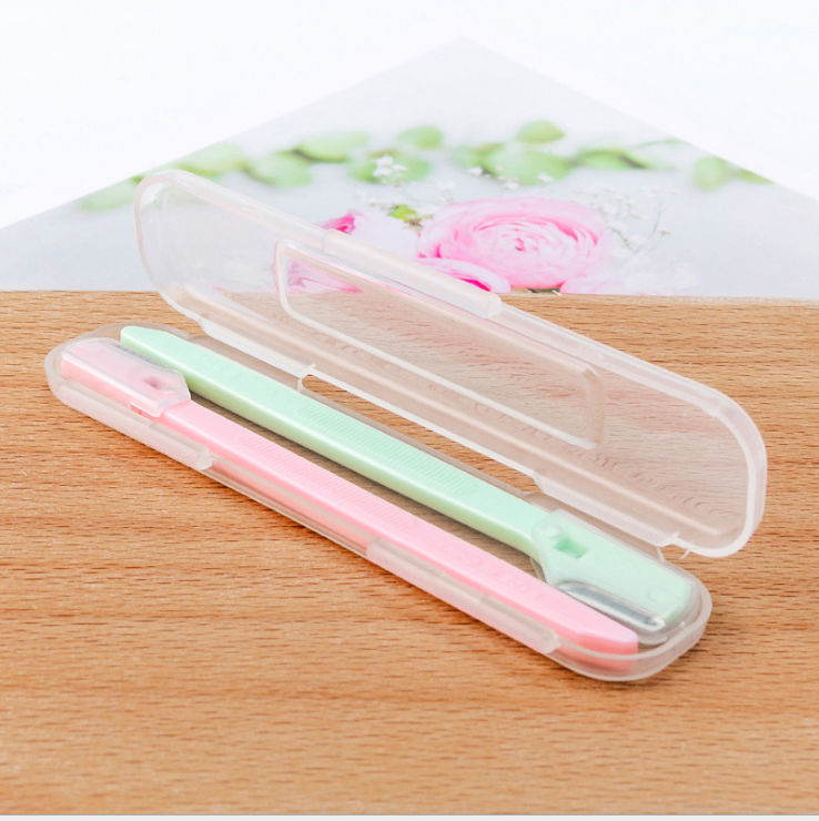 Small Travel Cosmetics Makeup Facial Epilator Trimmer Plastic Mini Eyebrow Razor