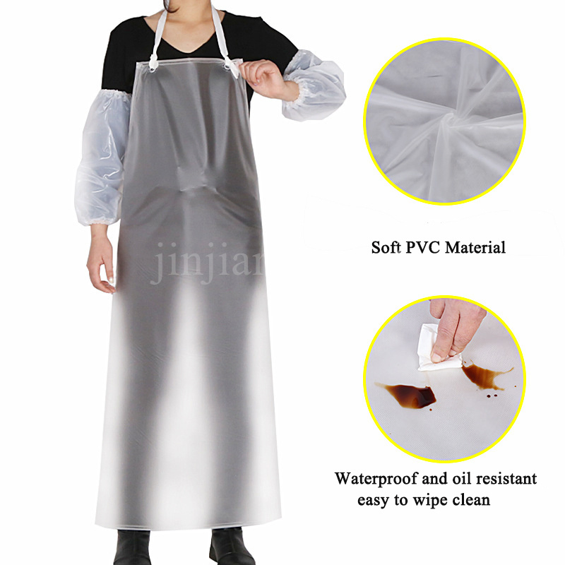 Transparent PVC Apron Lengthened Thickened Wear-Resistant and Waterproof for Industrial Kitchen
