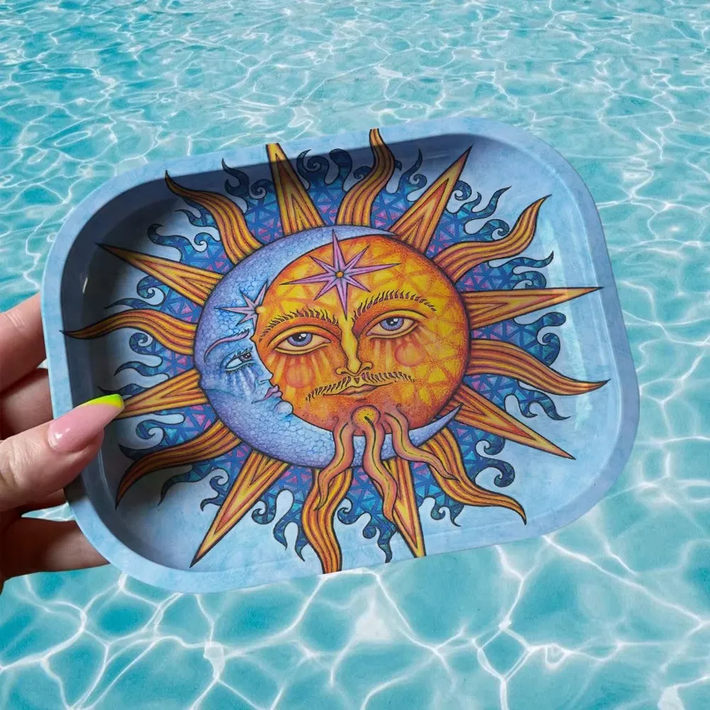 Designer Extra Large Sturdy UV Printed Metal Rolling Tray