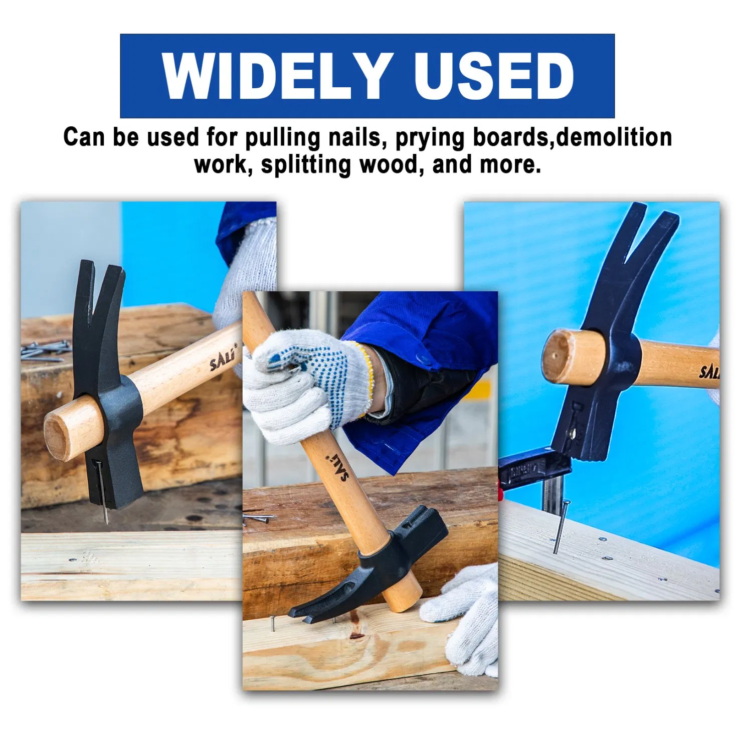 Sali Removable Wooden Handle Nail Claw Hammer