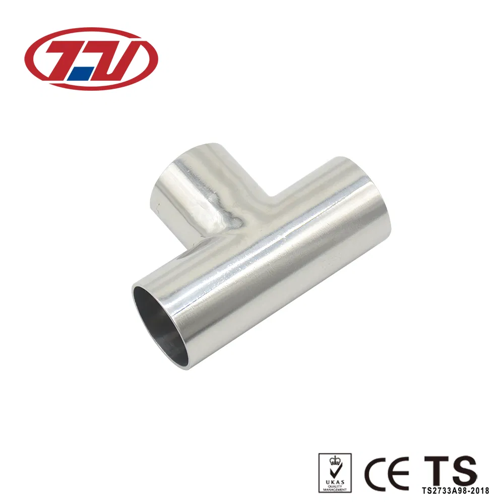 SS304/SS316L Sanitary High Quality Weld Equal Tee with Bright Surface