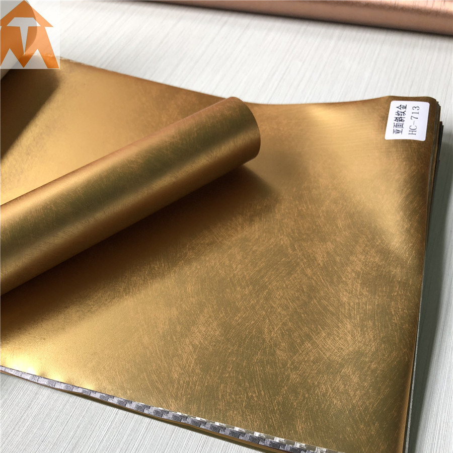 Decoration PVC Membrane Foil with Metallic Color Paperwall Panel Film