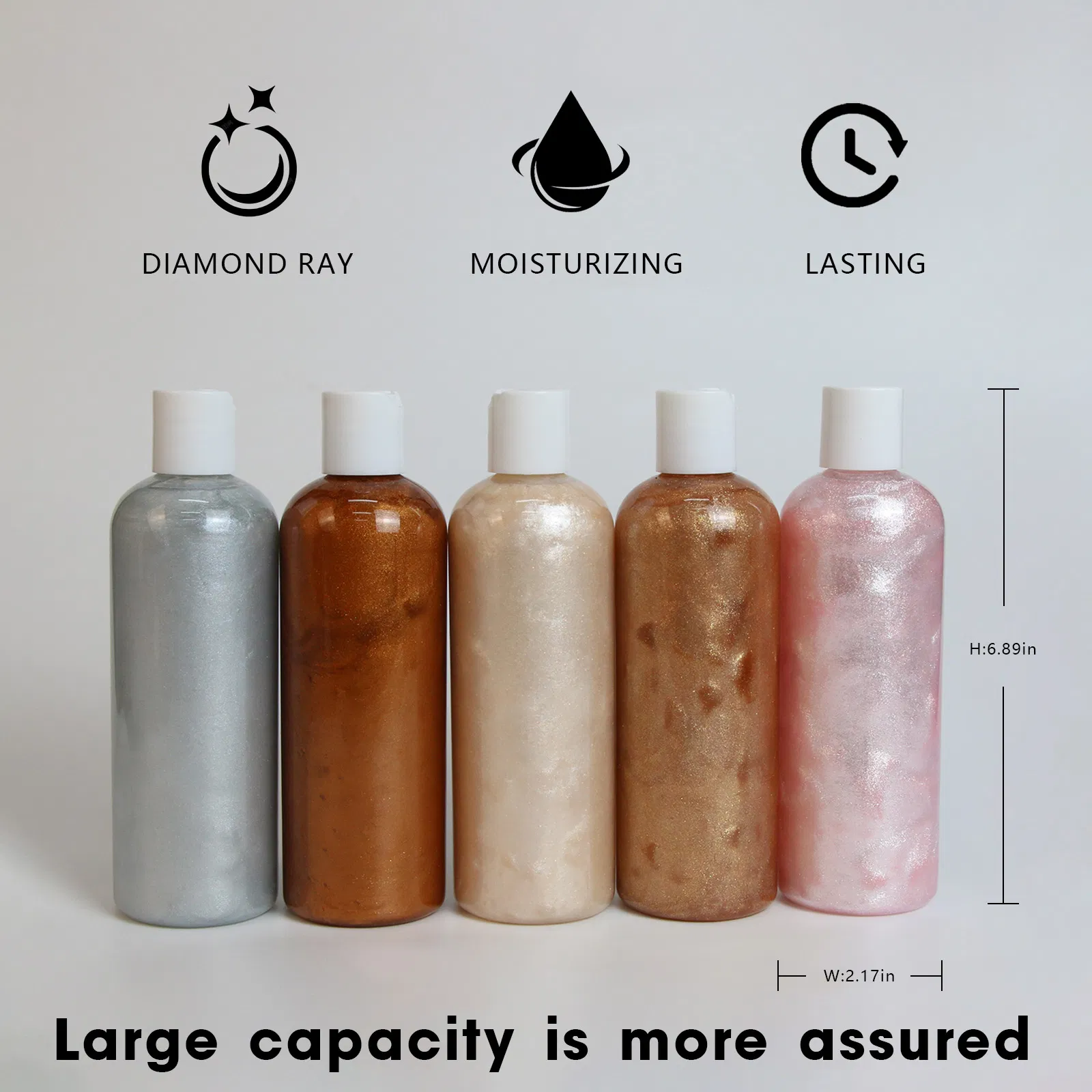 Beauty Cosmetics Five-Color Shimmer Oil Nature Moisturizing Long-Lasting Gloss Oil